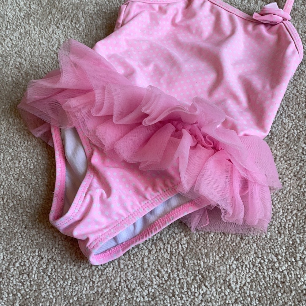🦋FREE SHIP $50🦋 Pink Ruffled Bathing 18-24 - Picture 3 of 9
